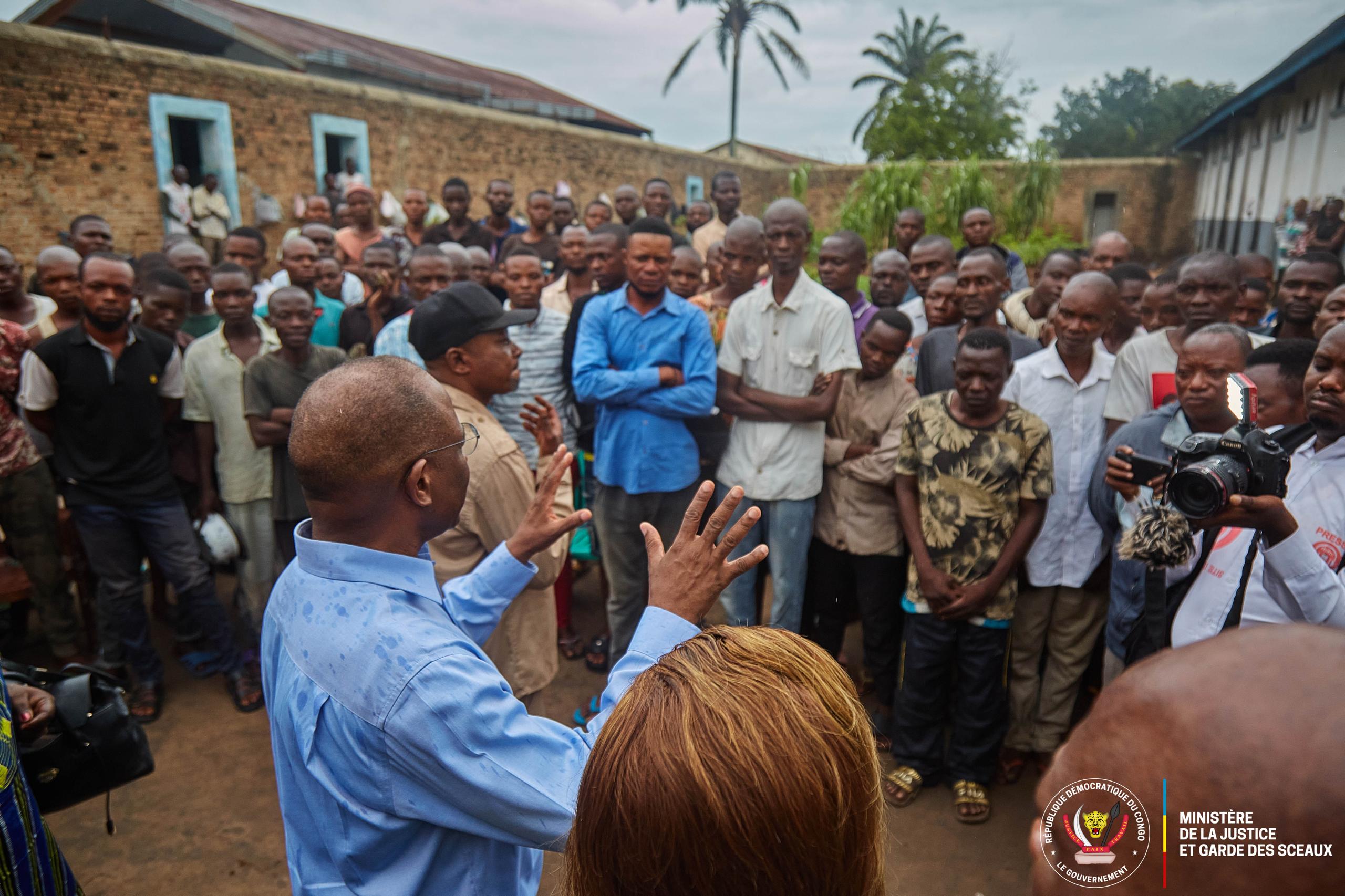 Le Ministre d'État à la justice Guillaume Ngefa inspecte la prison centrale de Kananga en mission officielle au Kasaï central